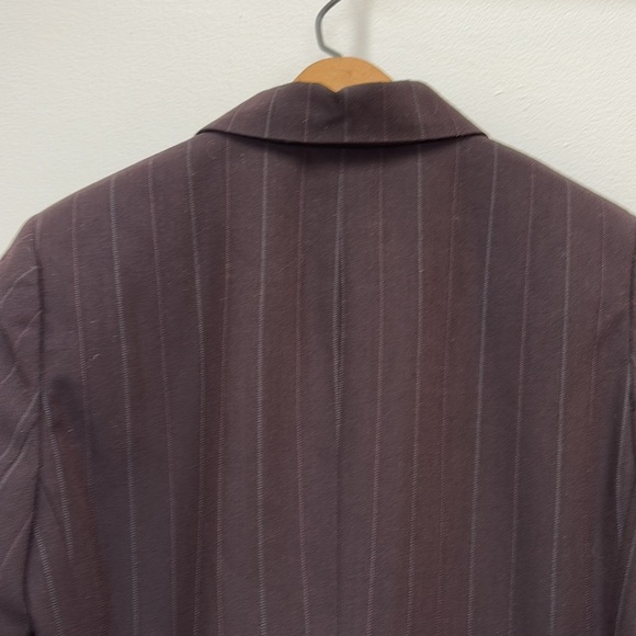 Lauren Ralph Lauren Pinstripe Wool Blazer Brown Academia Preppy Office 10P - Picture 6 of 12